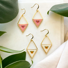 Load image into Gallery viewer, Triangle Blossoms Beaded Earrings
