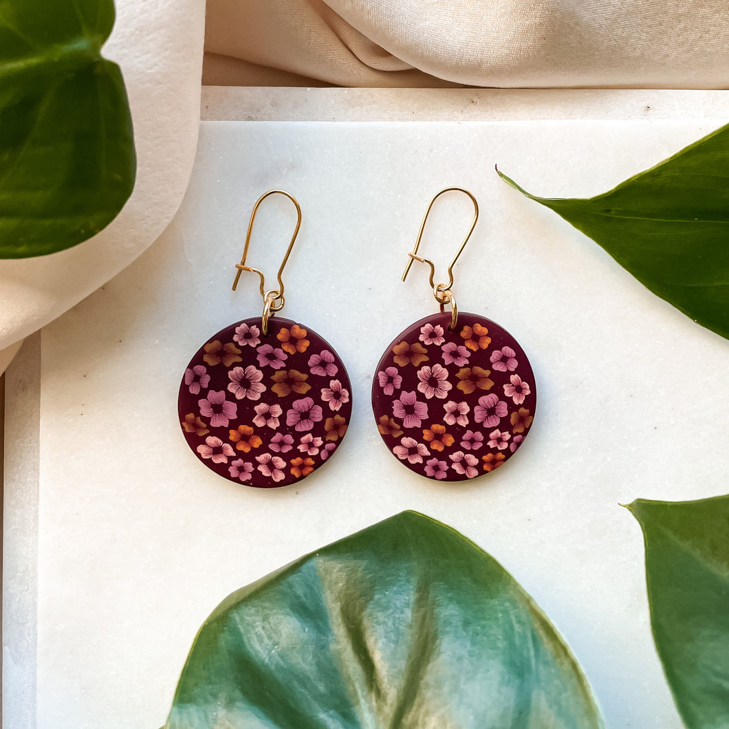 Autumn Blooms Round Earrings